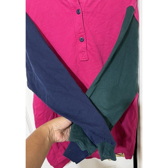 VTG Women Retro 90's Paris Sport Club pullover  Hoodie Color Block-L - Picture 3 of 5